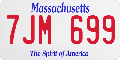 MA license plate 7JM699