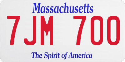 MA license plate 7JM700