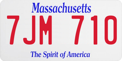 MA license plate 7JM710