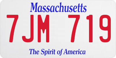MA license plate 7JM719