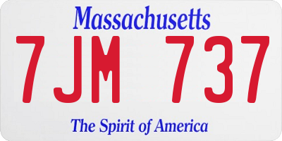 MA license plate 7JM737