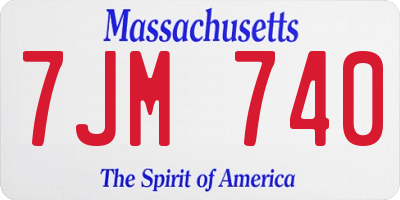 MA license plate 7JM740