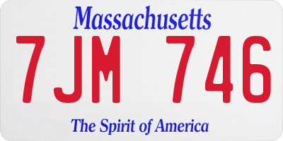 MA license plate 7JM746