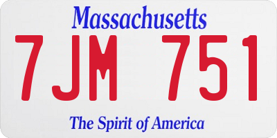 MA license plate 7JM751