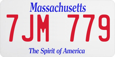 MA license plate 7JM779