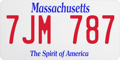 MA license plate 7JM787