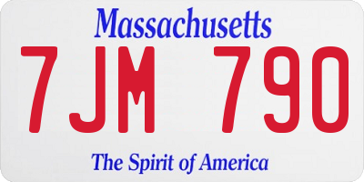 MA license plate 7JM790