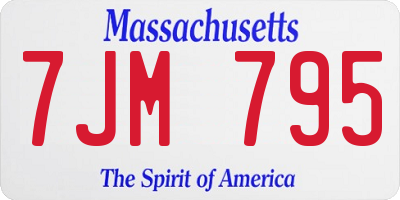 MA license plate 7JM795