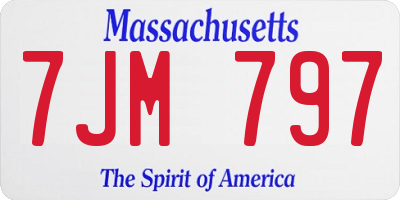 MA license plate 7JM797