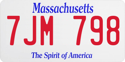 MA license plate 7JM798
