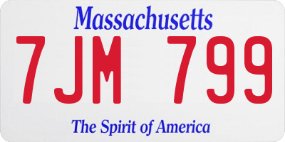 MA license plate 7JM799