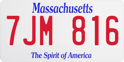 MA license plate 7JM816