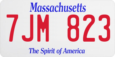 MA license plate 7JM823