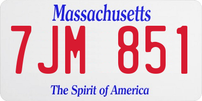 MA license plate 7JM851