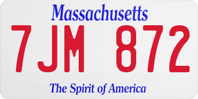 MA license plate 7JM872