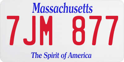 MA license plate 7JM877