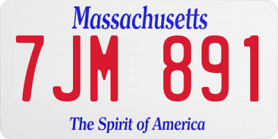 MA license plate 7JM891