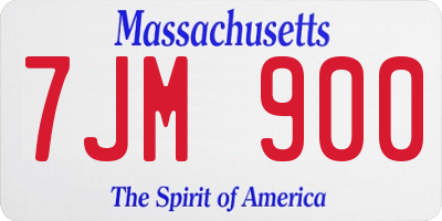 MA license plate 7JM900
