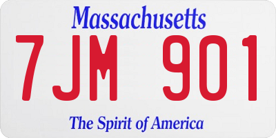 MA license plate 7JM901