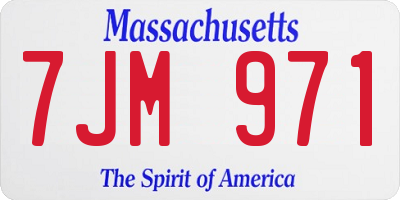 MA license plate 7JM971