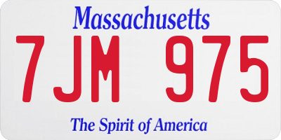 MA license plate 7JM975