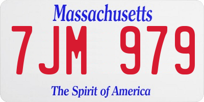 MA license plate 7JM979