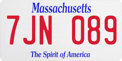 MA license plate 7JN089
