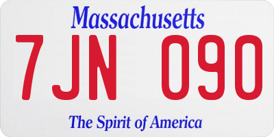 MA license plate 7JN090