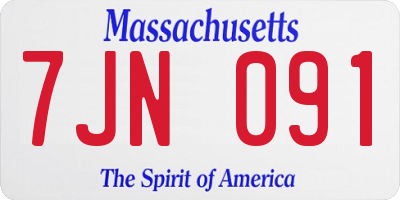 MA license plate 7JN091