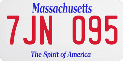 MA license plate 7JN095