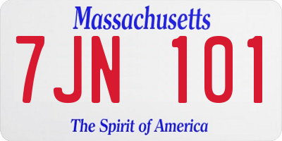 MA license plate 7JN101