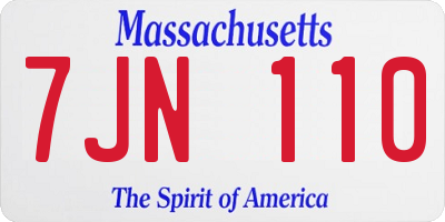 MA license plate 7JN110
