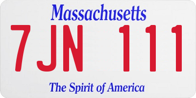 MA license plate 7JN111