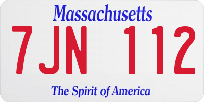 MA license plate 7JN112