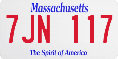 MA license plate 7JN117