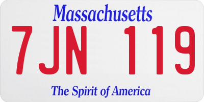 MA license plate 7JN119