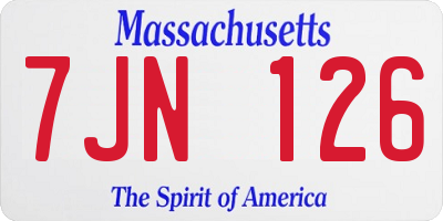 MA license plate 7JN126