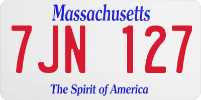 MA license plate 7JN127
