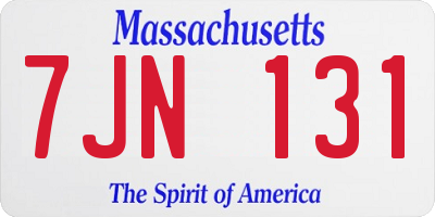 MA license plate 7JN131
