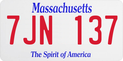 MA license plate 7JN137