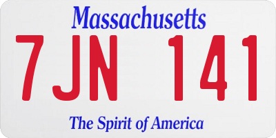 MA license plate 7JN141