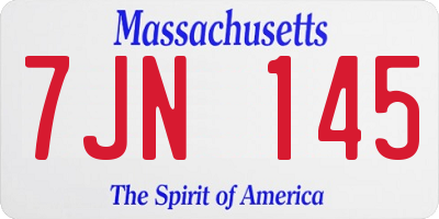 MA license plate 7JN145