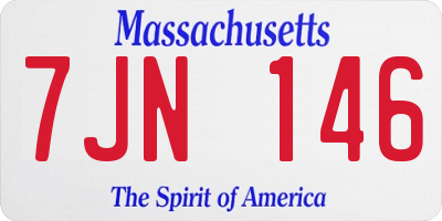 MA license plate 7JN146