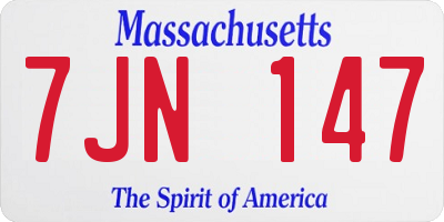 MA license plate 7JN147