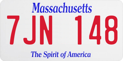 MA license plate 7JN148