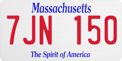 MA license plate 7JN150