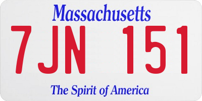 MA license plate 7JN151