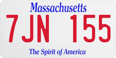 MA license plate 7JN155