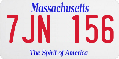 MA license plate 7JN156