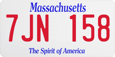 MA license plate 7JN158